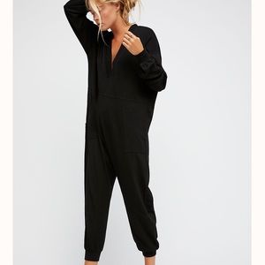 Free People Just Because Jumpsuit deep V, pockets